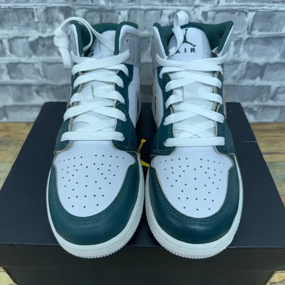 Nike Air Jordan 1 Mid SE Oxidized Green White Sail FQ8088-103 GS Sz 5Y / Wmn 6.5